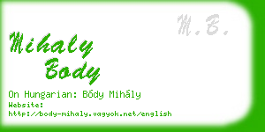 mihaly body business card